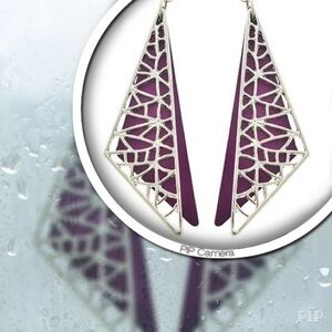 Purple Dragonfly Wing Earrings